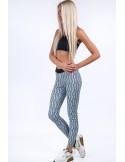 Light blue sports leggings with patterns MR11513 - Online store - Boutique